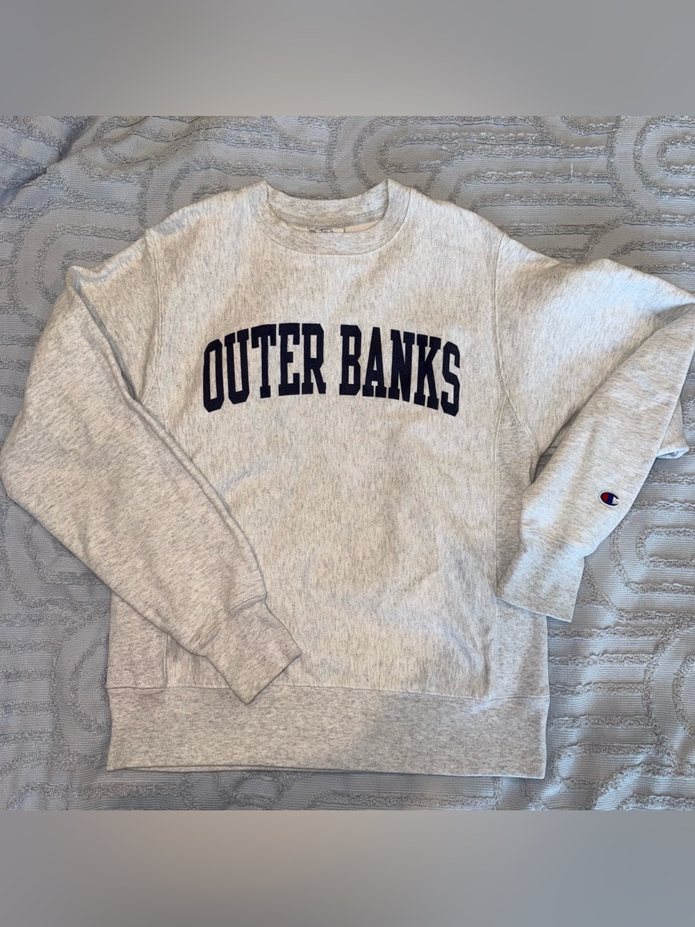 Champion Outer Banks North Carolina OBX heather grey crewneck sweatshirt - small